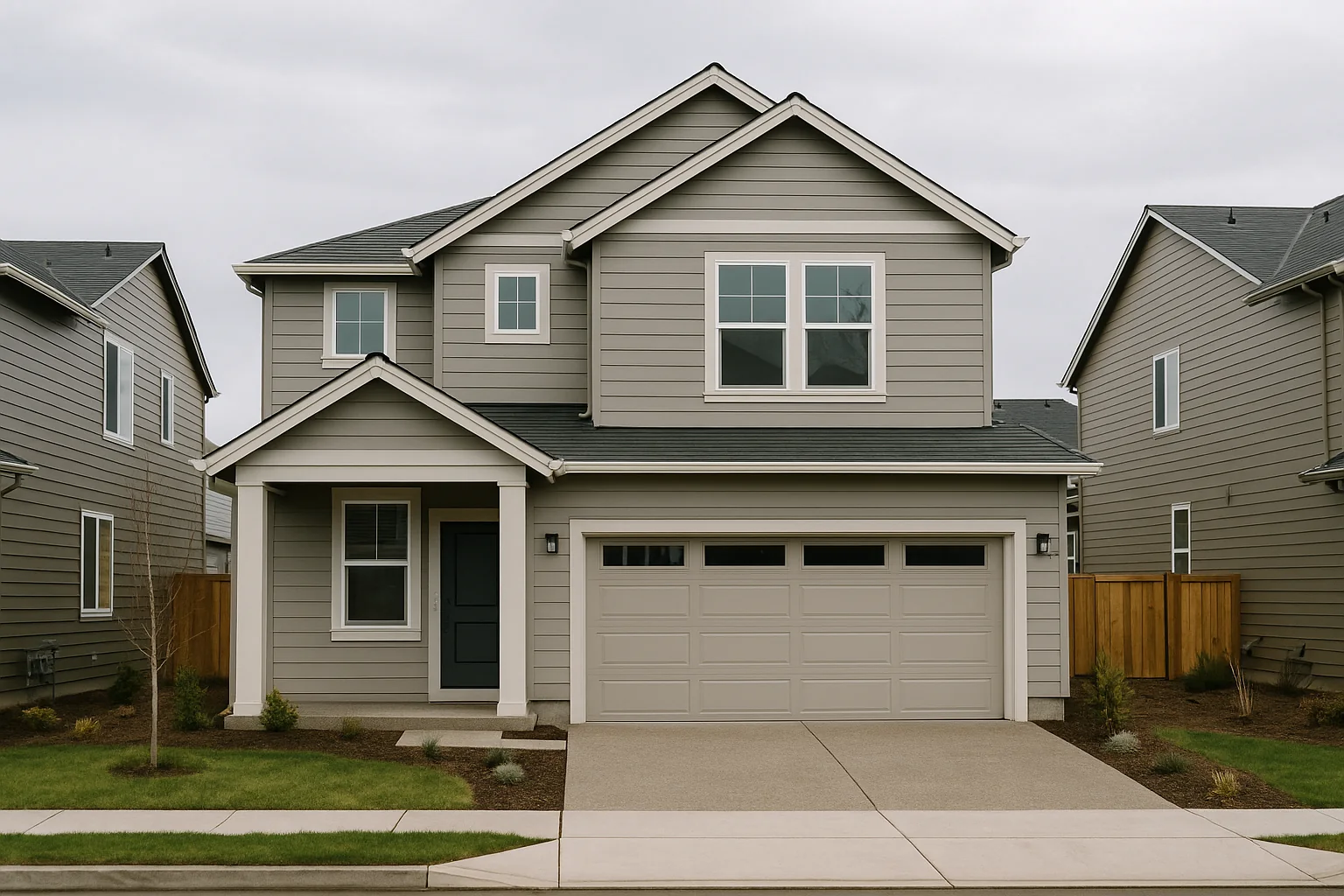 Fresh fiber cement siding on a Hillsboro home in soft valley light